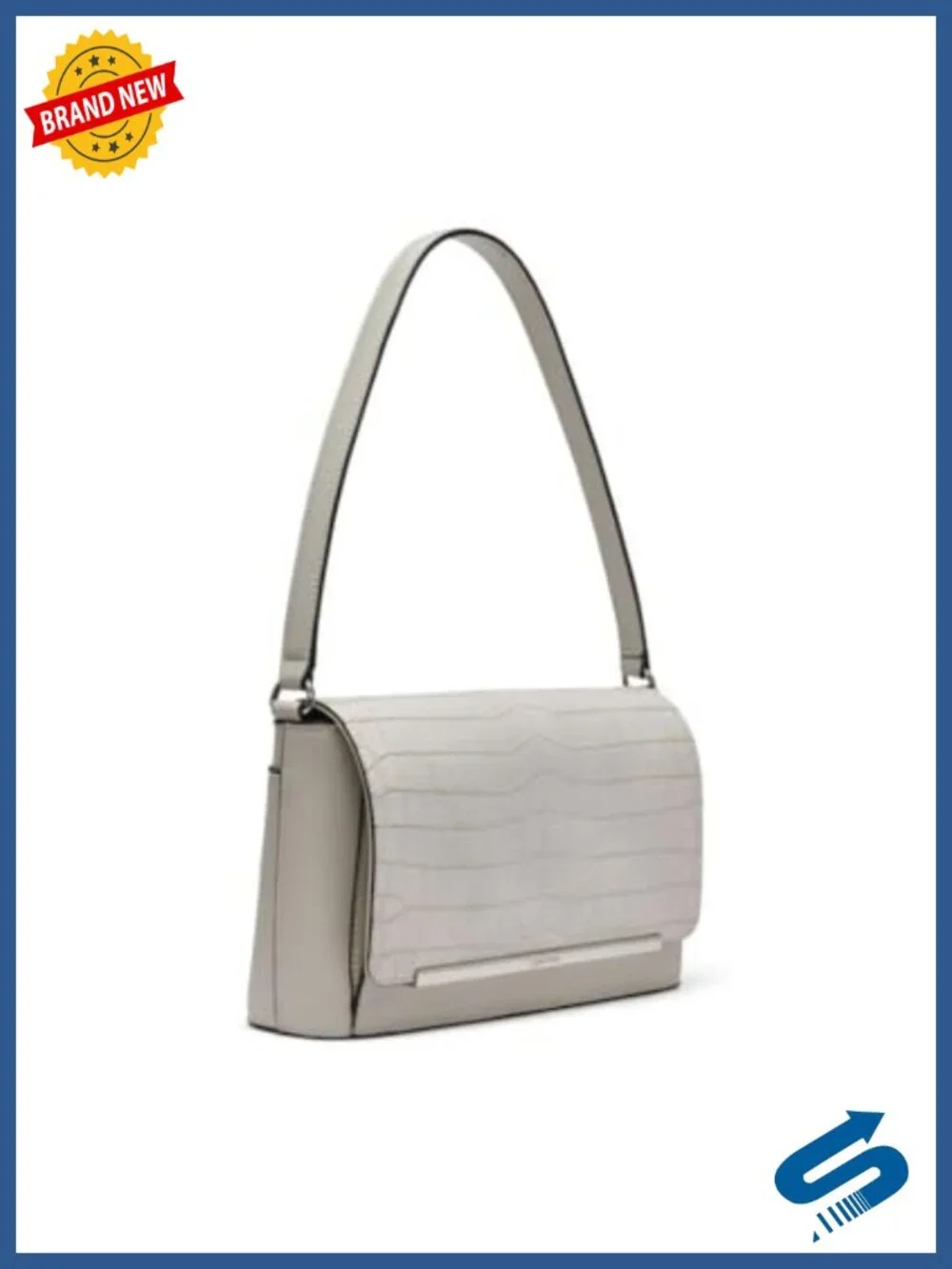 Convertible Shoulder Bag Satchel Faux Croc Adjustable Strap